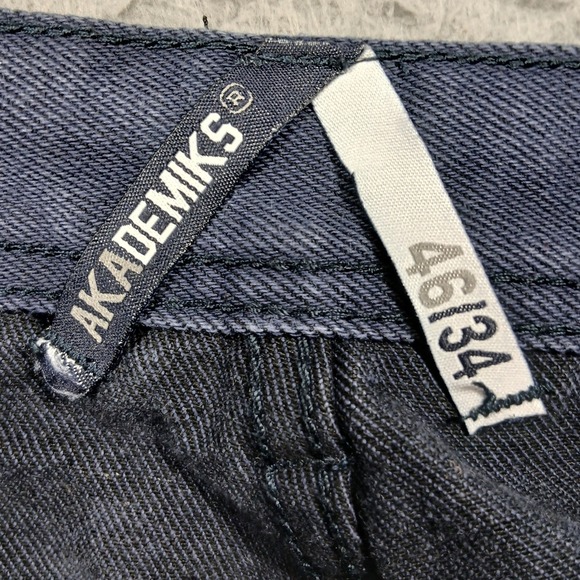 Akademiks Jeans Men's 46x34 Blue Denim Relaxed Fit Streetwear - Picture 7 of 11